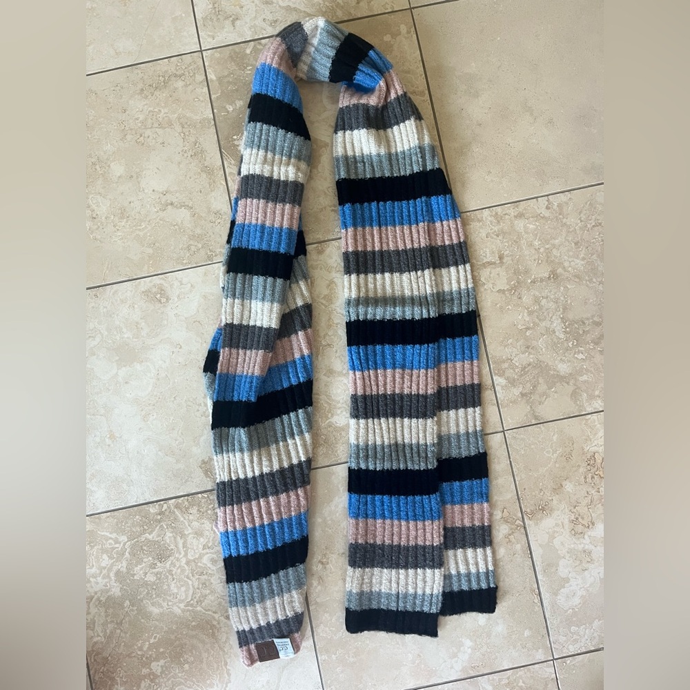 New C.C Vibrant Striped Knit Scarf